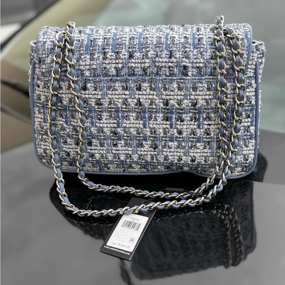Karl Lagerfeld Chic Blue Tweed Women’s Bag GIFT READY🌺 - Picture 3 of 6